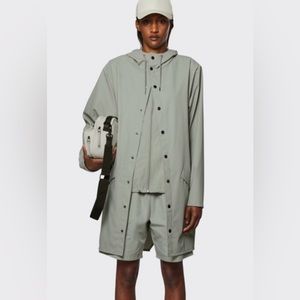 NWT Rains Long Jacket Cement Color Size L Retails $125